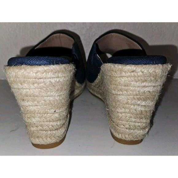 New! Cole Haan Women's Cloudfeel Southcrest Espadrille Mule Wedge Sandal Blue 6B - Picture 6 of 13